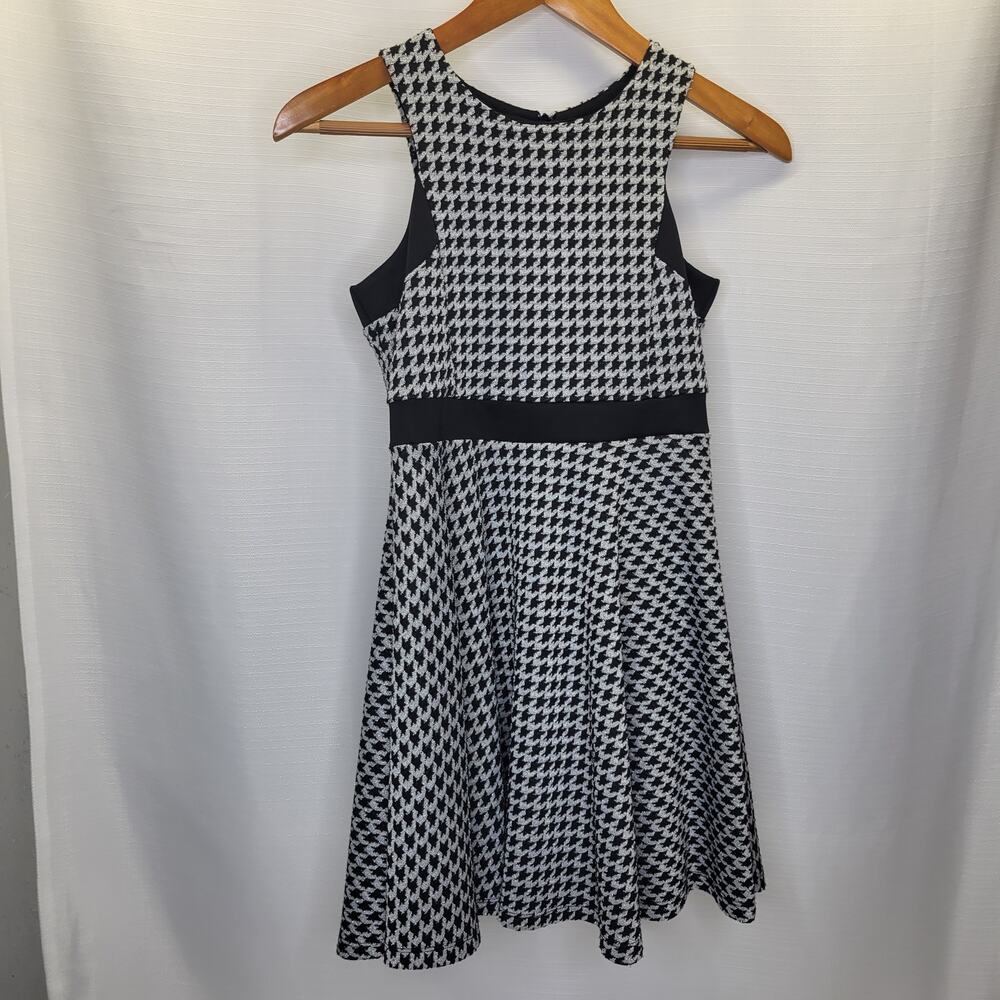 Pastourelle by Pippa & Julie Girls Black Silver Houndstooth Dress, 10